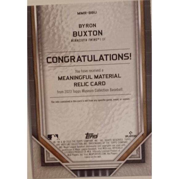 Chris Paddock 2022 Topps Museum Collection Meaningful Material Relic 32/50 - Picture 4 of 6